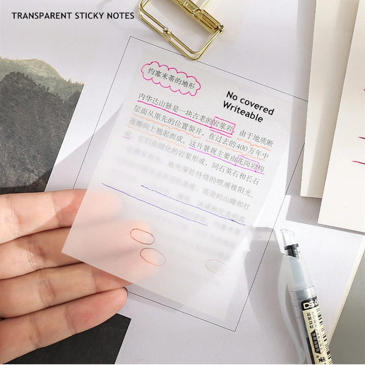 Minkys Waterproof Pet Transparent 50 Sheets Memo Sticky Note Paper Daily To Do It Check List Paperlaria School Stationery Memo Pads Aliexpress