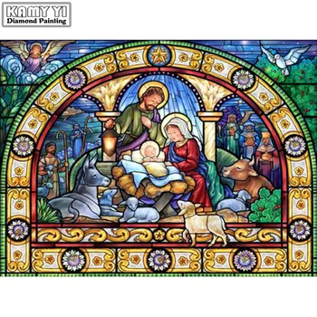 

Diamond Embroidery Full Display Diamond Mosaic Picture Rhinestone Religious Cross Stitch Diamond Art Bead Picture Set