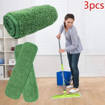 

3PCS Flat Microfiber Mop Cloth For 15 To 18 Inch Bona Libman Floor Care System Stable Absorbing Fringes