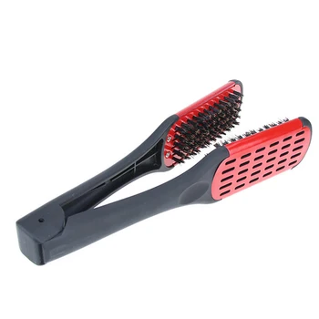 

Ceramic Straightening Comb Double Sided Hair Brush Clamp Hairdressing Natural Fibres Bristle Hair Comb Hairstylig Tool