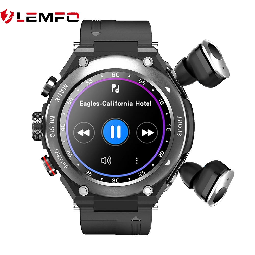 LEMFO смарт часы мужские TWS 2021 Bluetooth Call T92 Sport Smartwatch 9D Sound Effect MP3 Music Custom Dial | Электроника