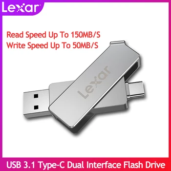 

Lexar D30c USB 3.1 Type-C dual interface flash drive 32GB 64GB Pen Drive Reading speed up to 150MB/s USB Flash Drive
