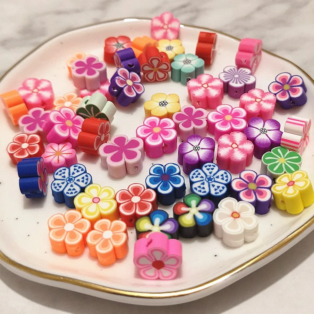 40 teile/los 10mm Mischfarben Blume Form Ton Spacer Perlen Polymer Clay Perlen Für Die Herstellung Von DIY Handgemachte Accessoires – Detail 4