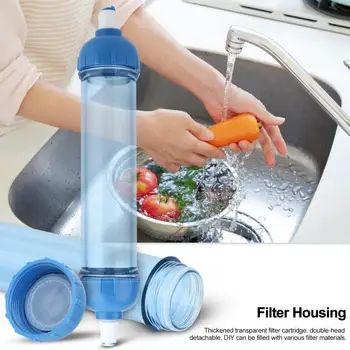 

Water Filter Fittings Transparent Filter Housing Reverse Osmosis Unit with 2pcs 1/4 PE Tube
