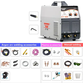 Online 220V ARC Plasma Cutter Welding Machine CT520 TIG/MMA 3 In 1 Welder +Accessories Plasma Cutting Cutter Inverter DC Welder