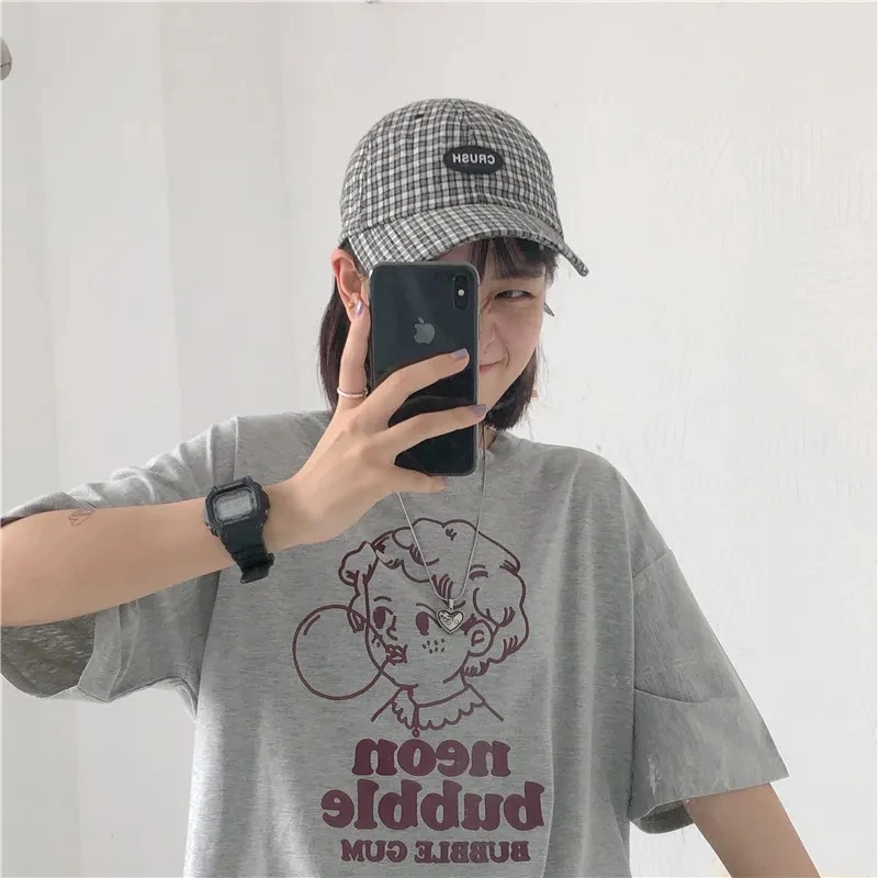 Goth Streetwear Short Sleeve Top Tee Female y2k mujer gothic kpop accessory футболка Harajuku bunny Print Crop Women T-shirts