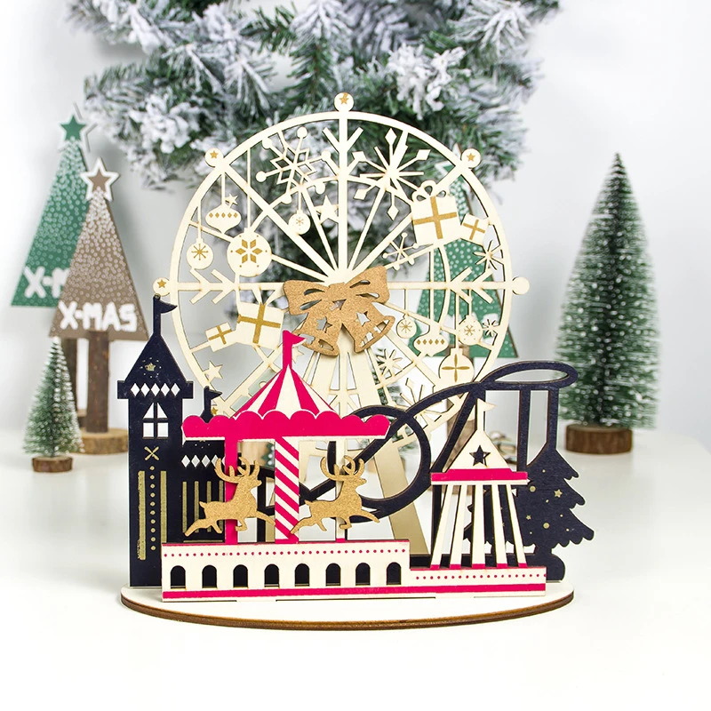 Рождественские украшения для дома рождественское колесо обозрения/Лось/Ангел, украшенная башня, украшение для стола, семейный подарок, Рождественский Декор