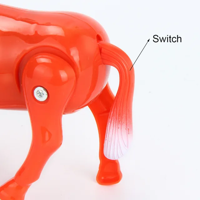 Electric Horse Pony Rotating Toy Around the Pile Developmental Gift White Red colors Electronic Pets for kids 3