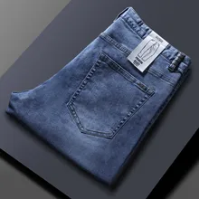 Pantalones vaqueros rectos informales para hombre, Jeans de corte Regular, clásicos, ropa de otoño y primavera, 2021