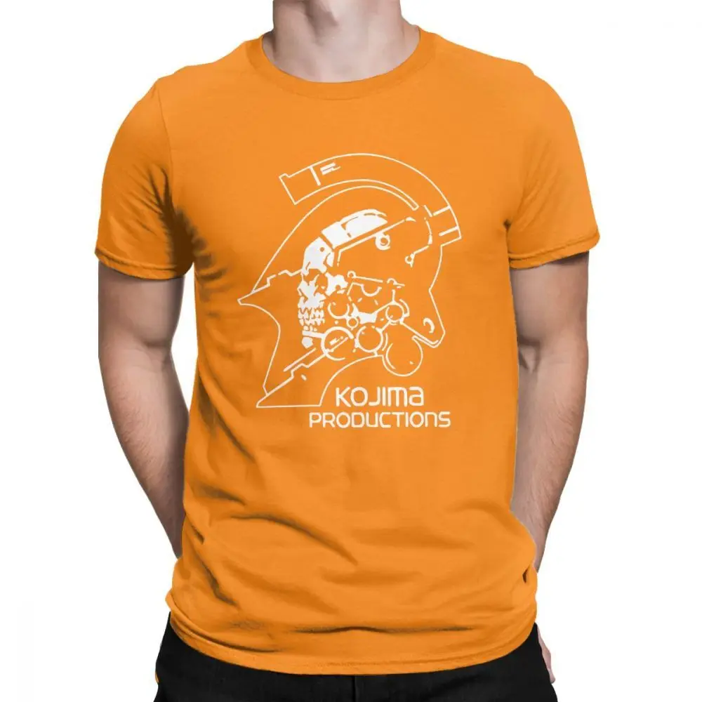 Orange One yona/мужские футболки с металлическим зубчатым механизмом Kojima Products, MGS Hideo Kojima, хлопковая футболка с коротким рукавом и принтом - Цвет: Orange