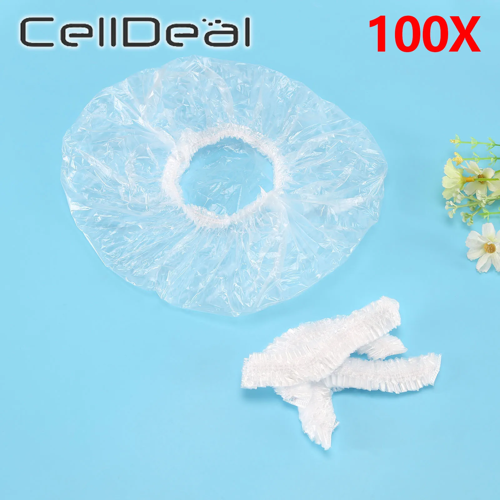 Shower-Caps Salon Spa-Hair Elastic Disposable Hat 100pcs/Lot Hotel Clear One-Off