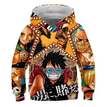 

Fashion 3D One Piece Anime thin Hoodies boy pullovers girl Hooded Casual Long Sleeve 3D Print Hoodies children thin Sweatshirts