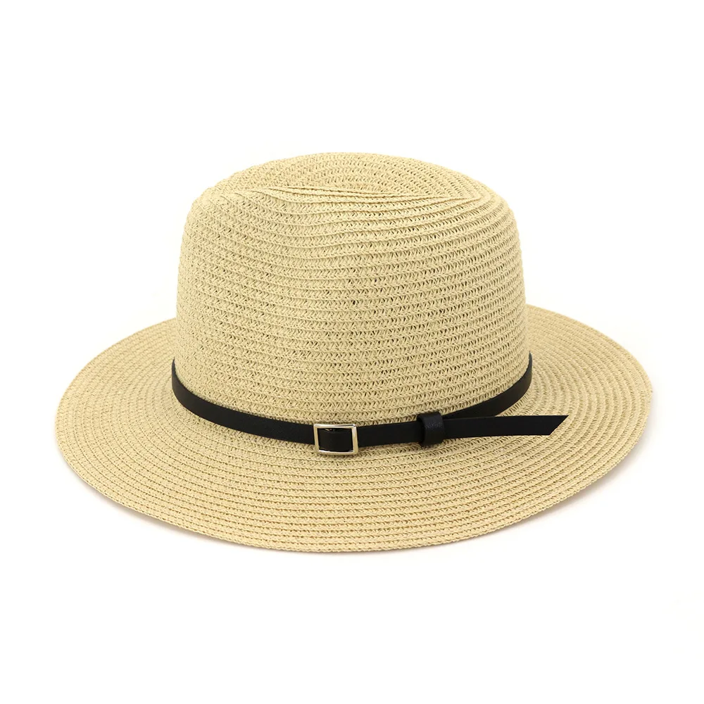 Sun hat ladies summer hat leather buckle flat side outdoor beach visor hat beach hat ladies hat HA09