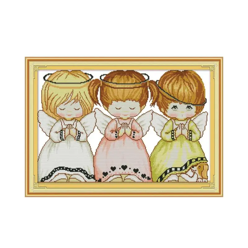 Набор для вышивки крестиком Three little angels 2 aida 14ct 11ct печать на холсте вышивка крестом