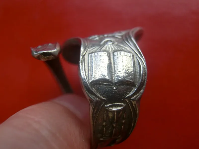 Серебряная ложка из серебра 925 пробы, живое кольцо