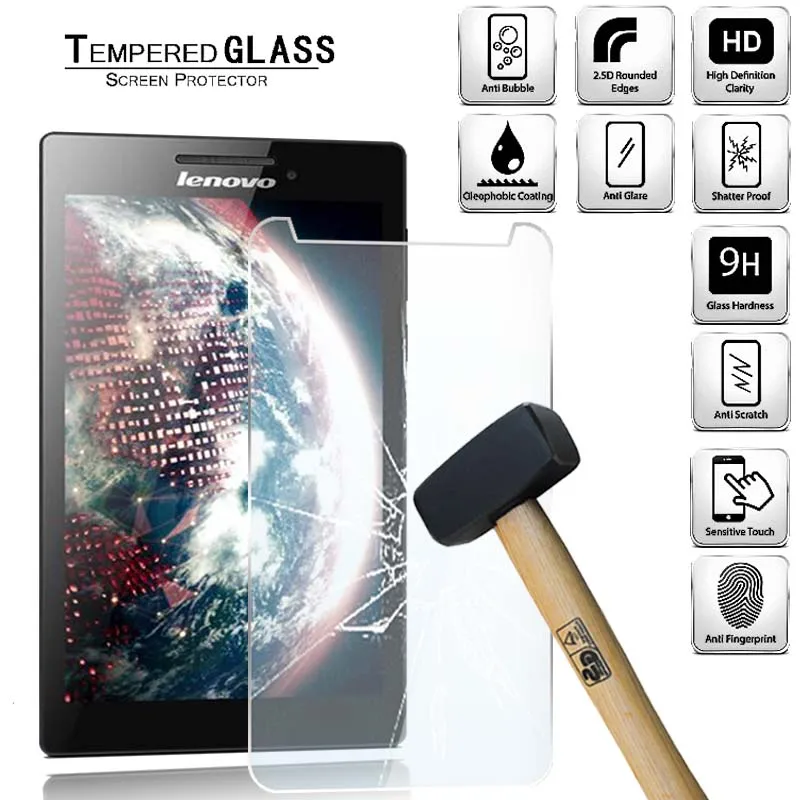 

Tablet Tempered Glass Screen Protector Cover for Lenovo Tab 2 A7-10 A7-10F 7.0 Incn HD Eye Protection Breakage Tempered Film