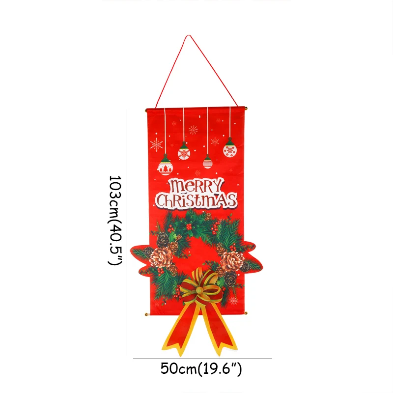1pc Hanging painting Светодиодный светильник на Рождество, наружный подвесной орнамент на дверь, гирлянда, Классический Рождественский шар/бант, Висячие ворота, украшение для дома - Цвет: 1pc Hanging painting