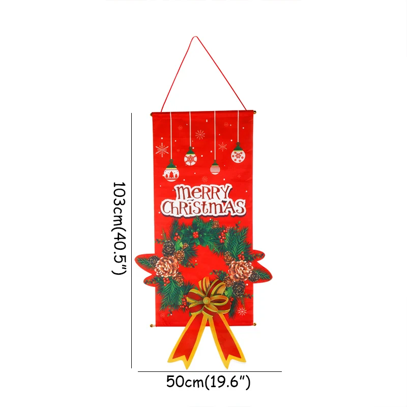 Светодиодный светильник на Рождество, наружный подвесной орнамент на дверь, гирлянда, Классический Рождественский шар/бант, Висячие ворота, украшение для дома - Цвет: 1pc Hanging painting
