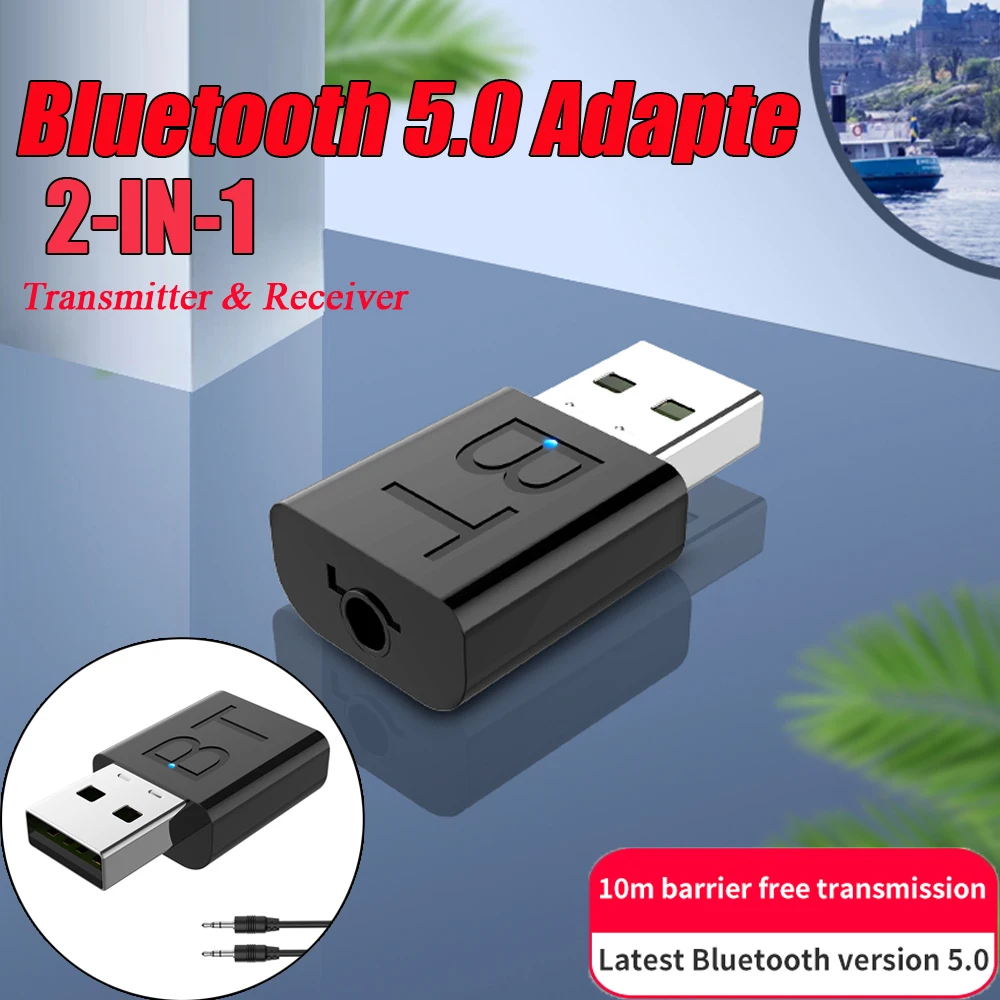 2 в 1 USB Bluetooth 5,0 передатчик приемник AUX аудио адаптер для ТВ/ПК/автомобиля USB гаджеты