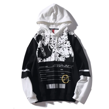 

Women Mens HipHop Hoodie Sweatshirt Prison Record Badge Picture Gun Shot Blood Harajuku Streetwear Cotton Hooded Outwear