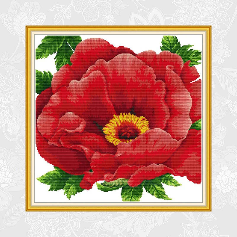 Begonia flowers Cross Stitch kits Counted Printed Canvas 11CT 14CT DIY Handmade Embroidery Thread Beginner Needlework Sets | Дом и сад