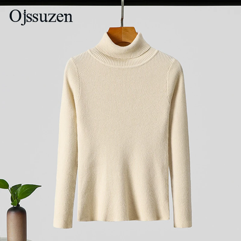 

Sweaters Women's Turtleneck Winter Tops Royal Blue Ladies Knit Jumper Slim Pullovers Winter Knitting Clothes Woman Khaki White