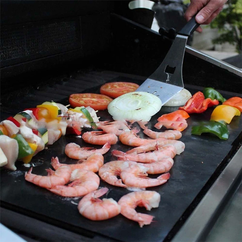 Barbecue Mat 40x33 0.25mm BBQ Grill Oven Mats Set Non-stick Baking Mats-Works on Gas Charcoal Electric Grill and More