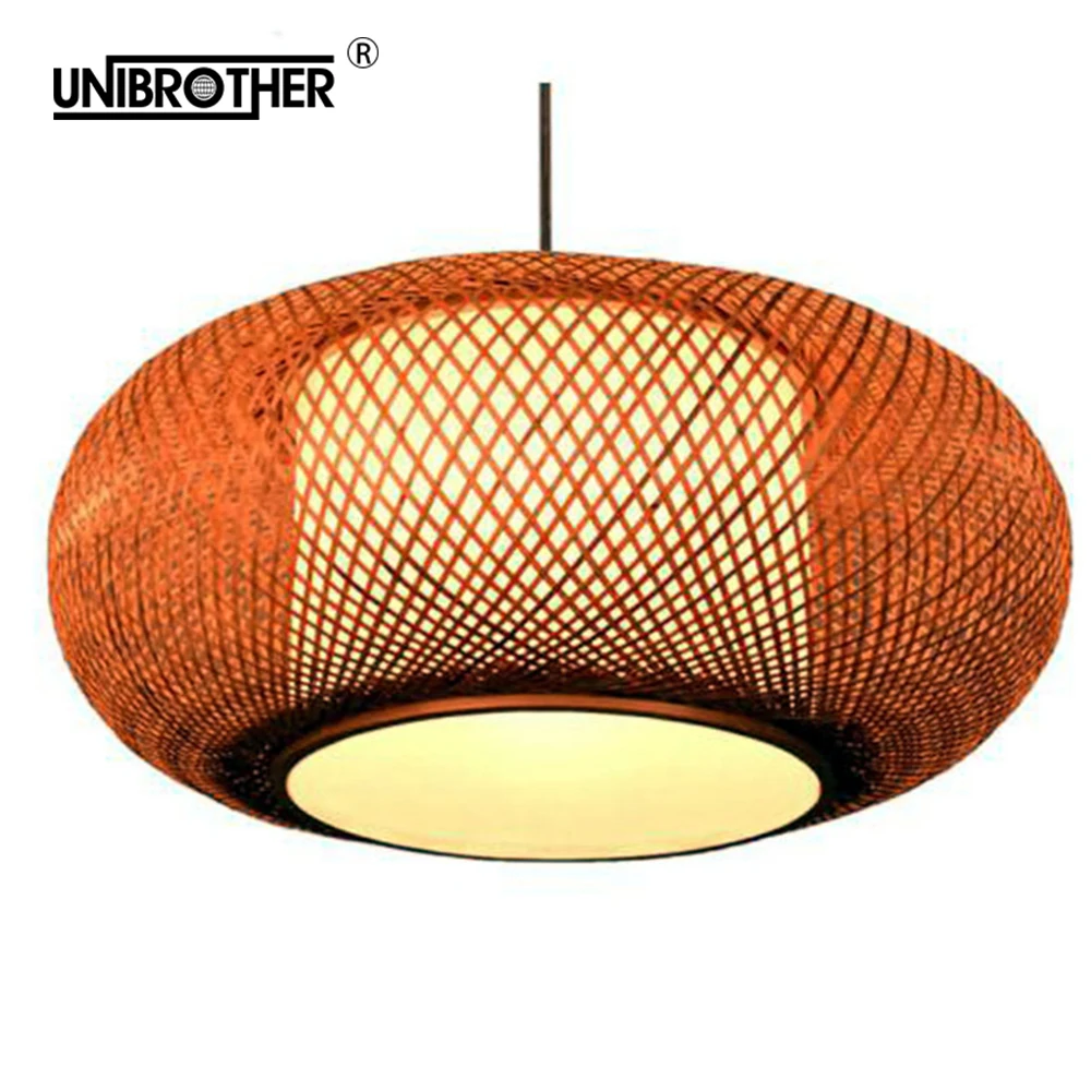 Бамбуковый фонарь современный деревянный подвесной светодиодный светильник