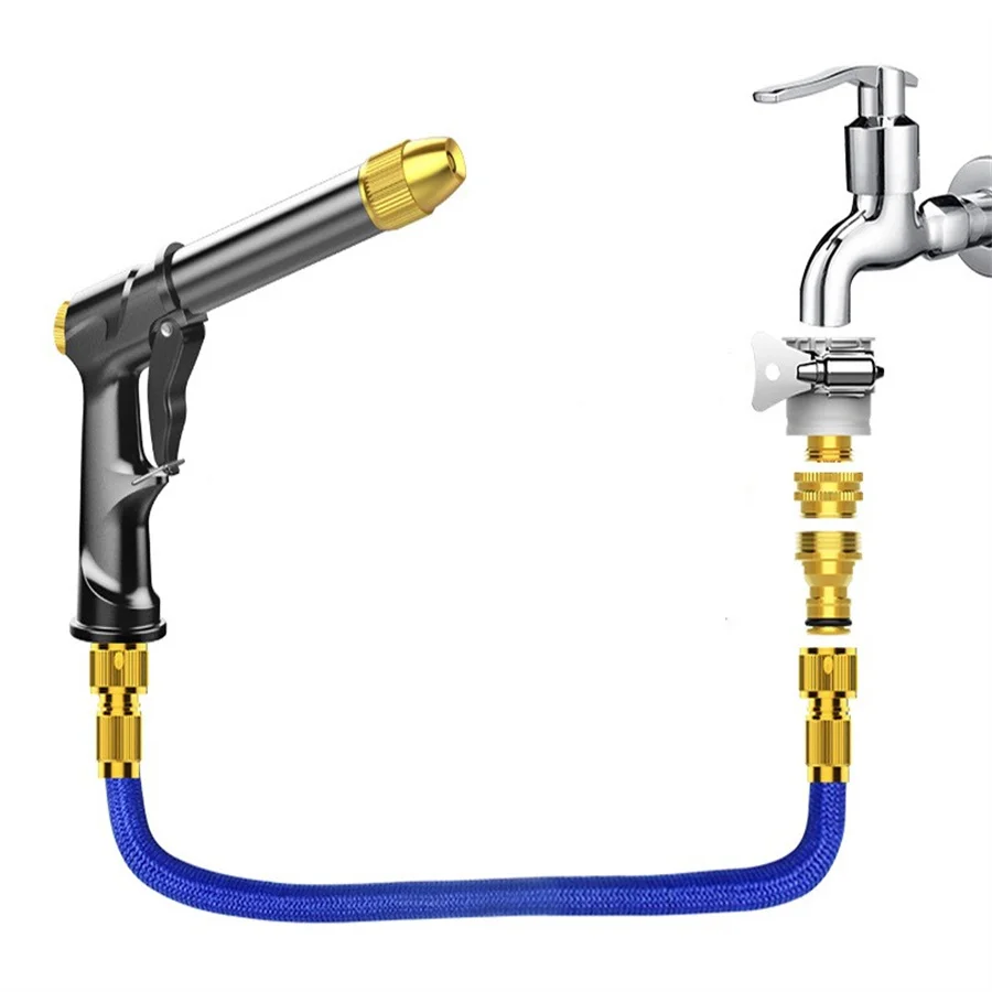 Pistolet D'arrosage Haute Pression Multifonction - Pour Lavage Auto, Jardin, Nettoyage - Poignée Confort Et Buse Réglable - 10