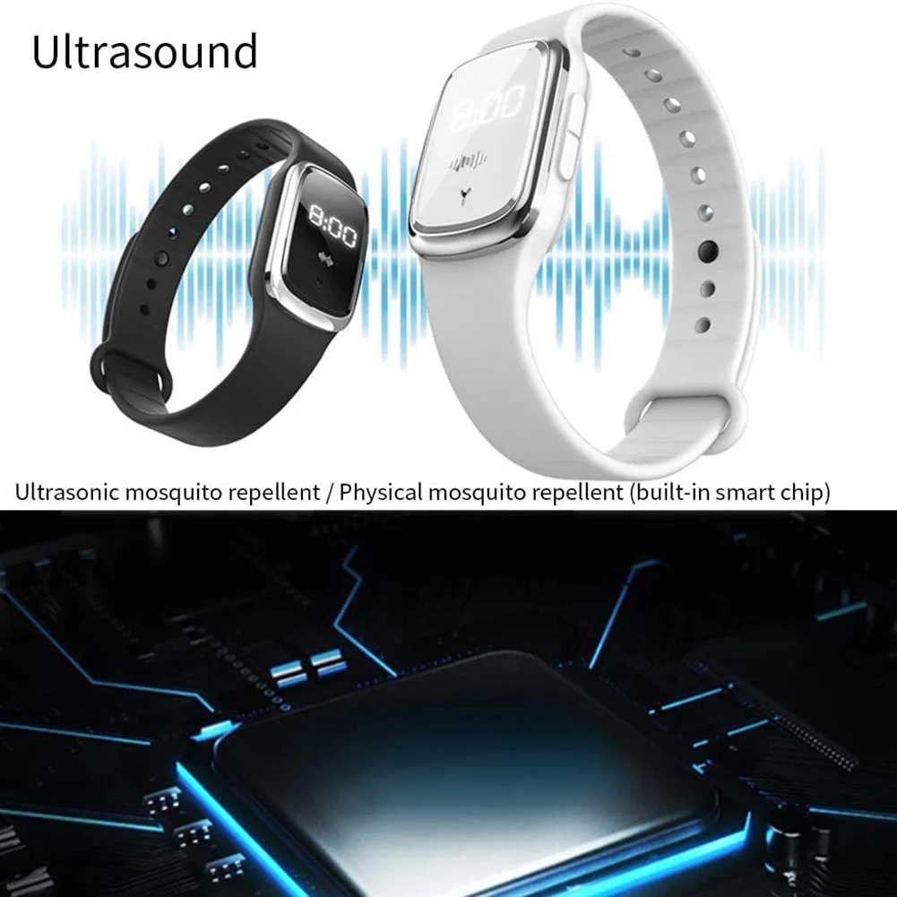 Ultrasonic Natural Mosquito Repellent Bracelet Kids Waterproof Pest Insect Bugs Outdoor Ultrasound Anti Mosquito Insect Bracelet