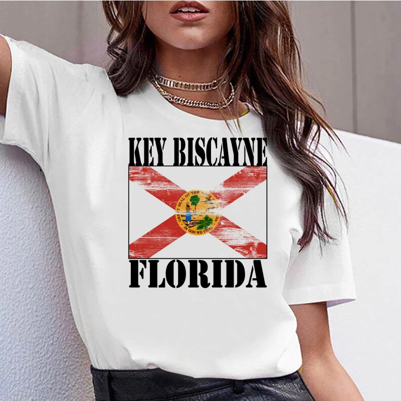 1003228 _ Key biscayne футболка повседневные топы Футболка для женщин леди девушки |