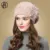 FS Women Berets Knitted Wool Hats Winter Flowers Warm Female Cap Girls Beanies Rabbit Fur Hat Gorros Bonnet Femme Hiver 2020 8