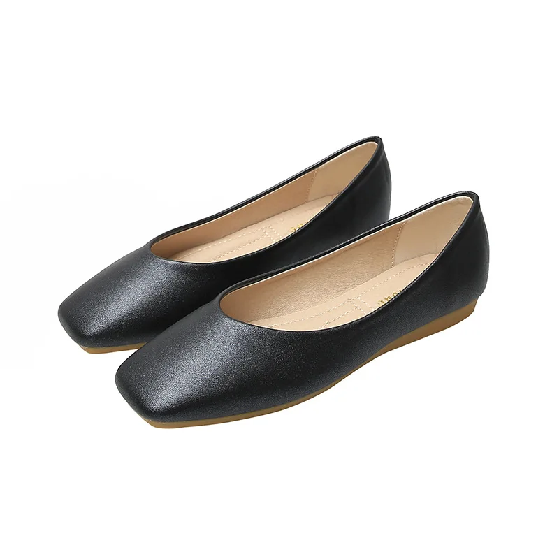 

Women Loafers Patent Leather Spring Flat Shoes Ladies Casual Shoes Lightweight Square Toe Fashion Shallow Mouth Loafers Flats