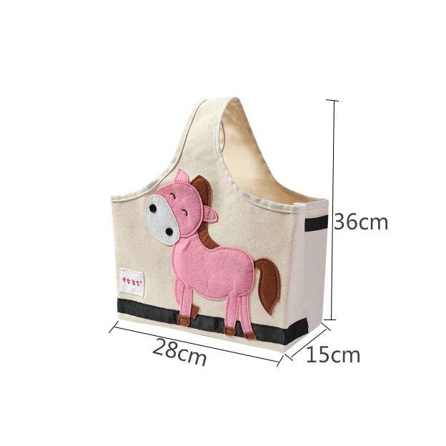 2 Cute Cartoon Storage Basket Folding Travel Bag Baby Shower Diapers Caddy Storage Box For Toys Organizer Basket For Nursery - Цвет: 2