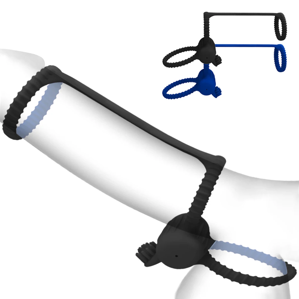 Vibrating 3 Rings Penis Ring For Men Delay Ejaculation Sex Toy Silicone Vibrator Cock Male Chastity Device | Красота и здоровье