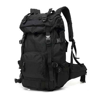 Открытый альпинистский мешок военный зеленый рюкзак большой емкости плечи рюкзак мужская дорожная Повседневная камуфляжная альпинистская сумка - Цвет: Black