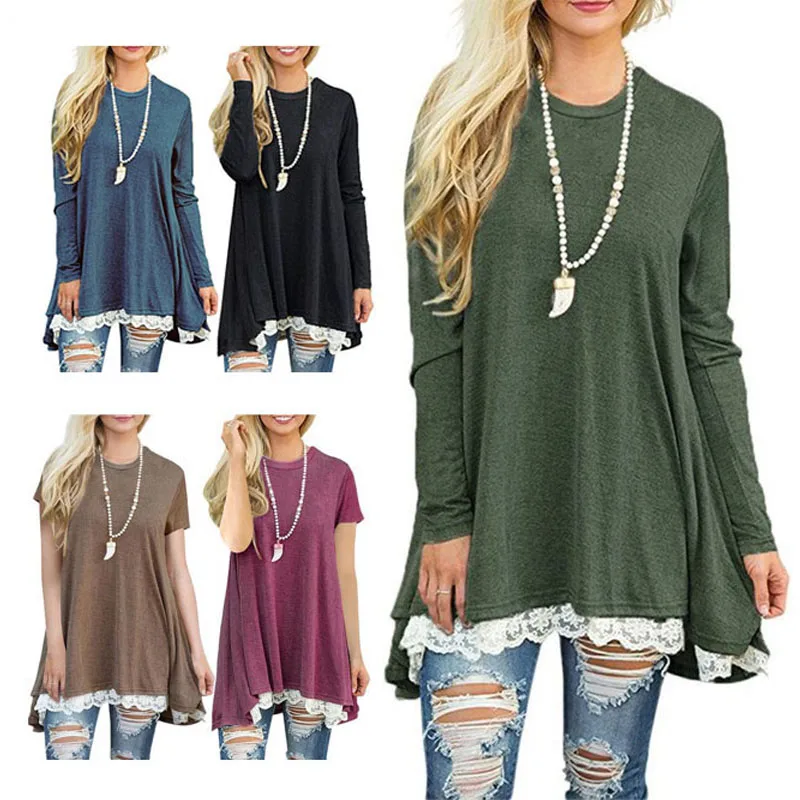 

Women's Autumn Clothing Pregnant Maternity Dress Loose Cotton Pregnancy Clothing Lace Stitching S-XXL Pregnant Women Dress