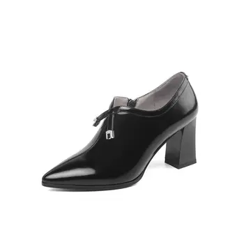 

Elegant genuine leather Women Pumps poined toe Party Basic Office Shoes Woman high Heels shoes woman size 41 42