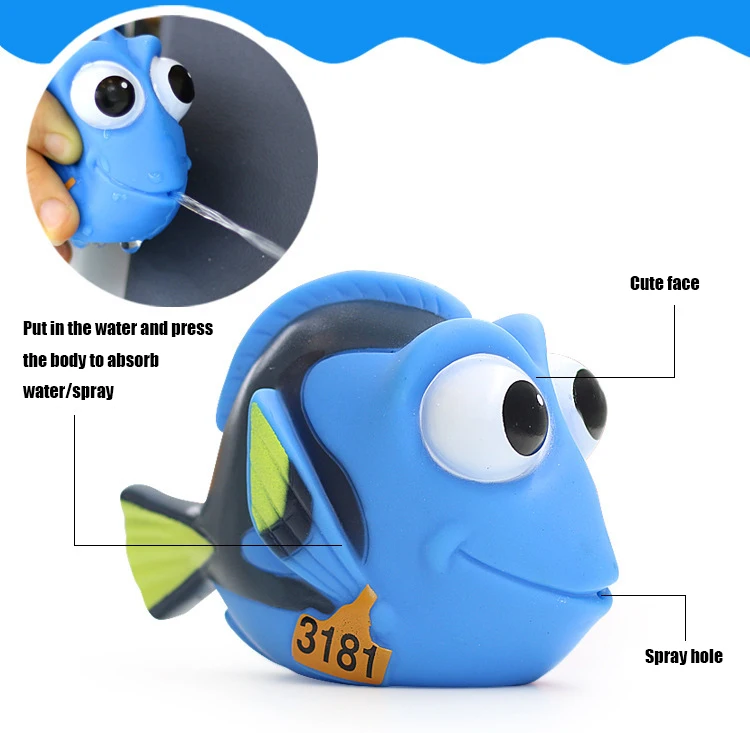 Nemo Dory Finding Nemo Baby Bath Toy Spray Water Squeeze Children Bathing Bathtub Floating Soft Rubber Clownfish Toy Action Figures Aliexpress