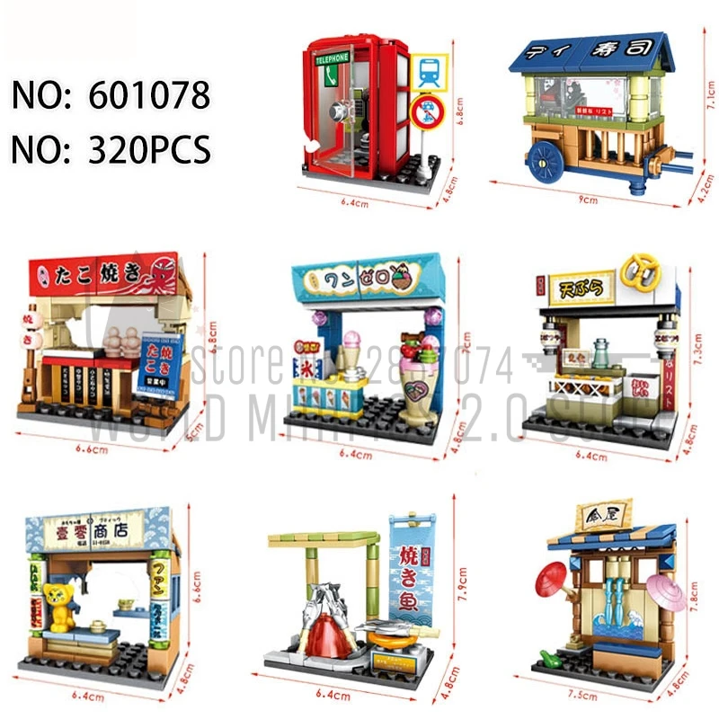 Конструктор сделай сам мини-уличный вид серия в японском стиле суши-бар магазин
