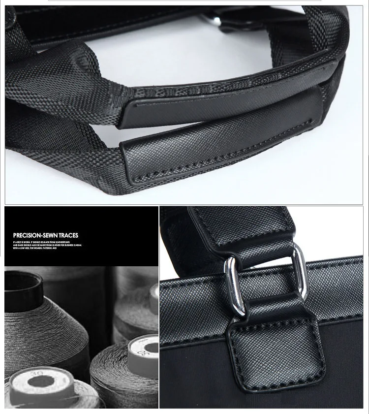 New Men's Briefcase Oxford and PU Leather Business Bag for Male Casual Shoulder Bags Travel Laptop Handbag Men Messenger Bags