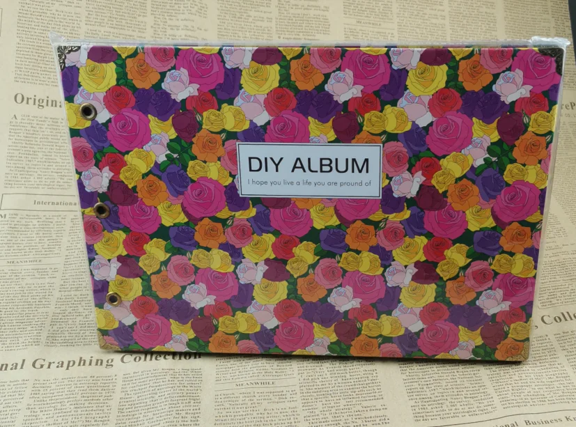 10 дюймов DIY альбом Одуванчик серия DIY AlbumDiy ручной работы Фотоальбомы для влюбленных Детские свадебные наклейки Скрапбукинг 10 страниц - Цвет: Красный