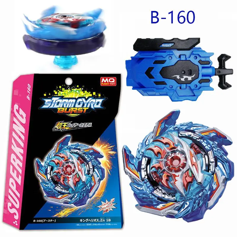 Beyblade BURST Sparking B-160 King Helios Zn 1B With Launcher Gold Grip Kids Toy 