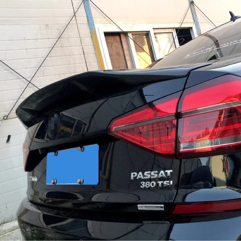 Украшение в виде хвостового крыла автомобиля для Volkswagen Passat 2013 высокое качество углеродное волокно черный спойлер на задний багажник, крыло