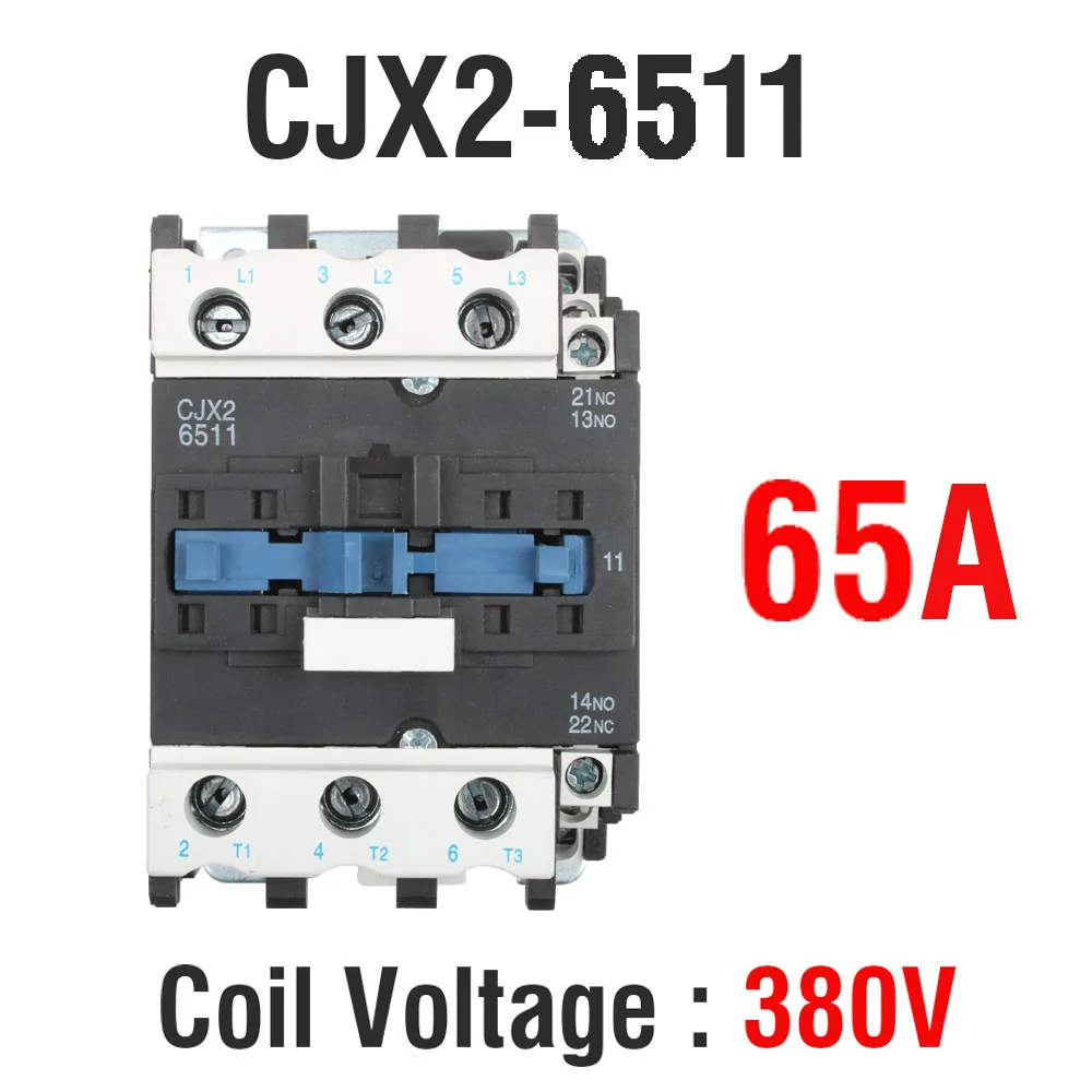 CJX2-4011 5011 6511 8011 LC1 контактор переменного тока 110V ac 40A 50 Гц/60 Гц оригинальная lc1-D1210 12V 24V 36V 48V 110V 220V 380V - Цвет: CJX2-6511-380V