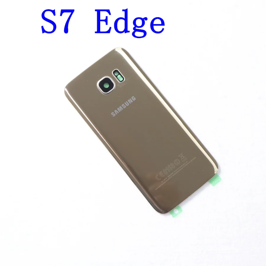 Samsung Galaxy S7 G930F/S7 EDGE G935F Задняя стеклянная крышка батареи Задняя Дверь Корпус чехол samsung S7 Edge Задняя стеклянная крышка - Цвет: S7 EDGE Gold