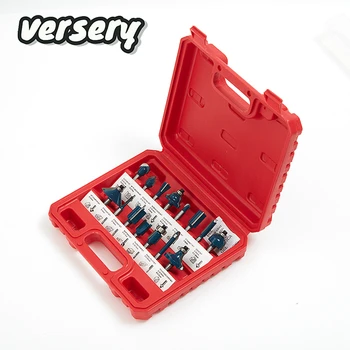 

free shipping 15pcs/set Woodworking Milling Cutters 1/4''/6.35mmShank Carbide Router Bit For Wood Cutter Engraving Cutting tools