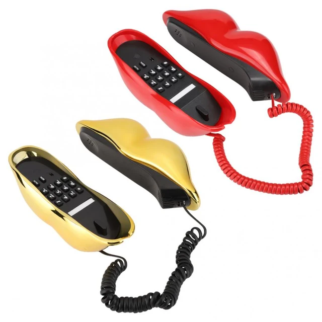 Multi-Functional Cute Lip Shape Telephone Desk Phone Home Decoration Set telefono  inalambrico de casa for Smart home not for UK - AliExpress