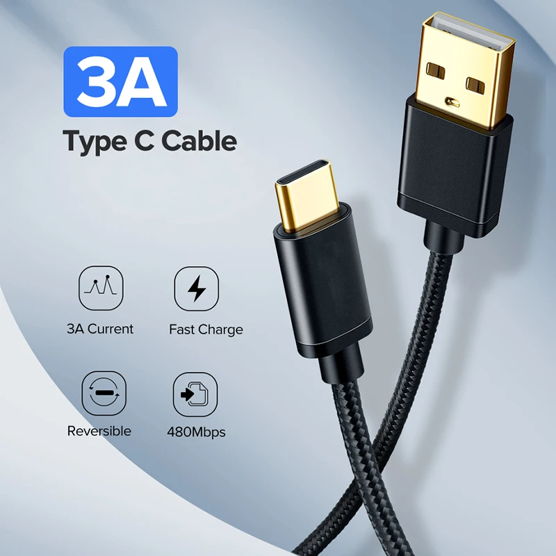Провод для быстрой зарядки для type-C 3.0A быстрое зарядное устройство провода данных телефон кабели для Xiaomi Redmi нейлоновый USB кабель для samsung huawei