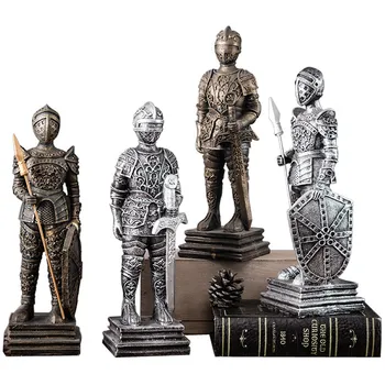 

[HHT] European Retro Roman Soldier Sculpture Ornaments Men's Clothing Store Bar Shelf Furnishings Nostalgic Home Decoration